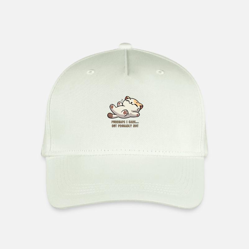 Niedliche Katze Purrhaps I care...but probably not - Kinder Bio Basecap - Helles Mintgrün