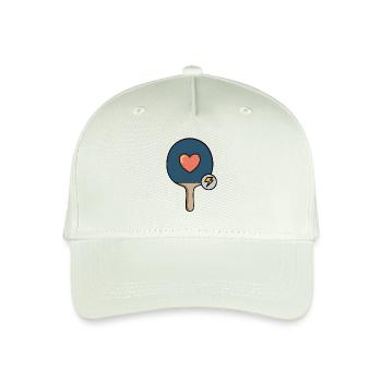 Tischtennisschläger T-Shirt mit Herz Comic Style - Kinder Bio Basecap - Helles Mintgrün - Vorne