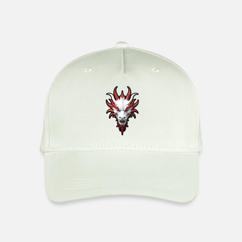 Roter und weißer Drachenkopf - Kinder Bio Basecap - Helles Mintgrün
