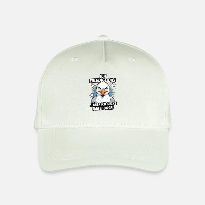 Ich mach das aber ich gucke dabei böse Möwe - Kinder Bio Basecap - Helles Mintgrün