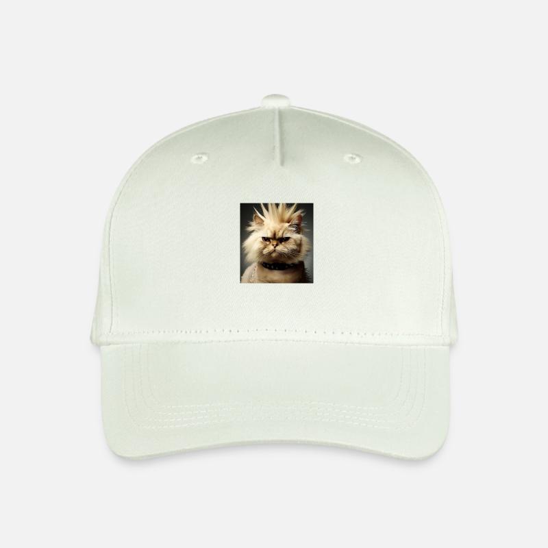 Perserkatze Negan als Punk - Kinder Bio Basecap - Helles Mintgrün