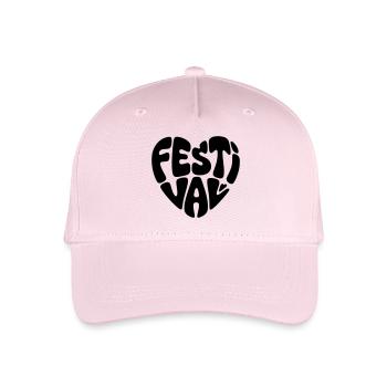 Festival Herz Form Musik Herzform Party Feiern - Kinder Bio Basecap - Hellrosa - Vorne