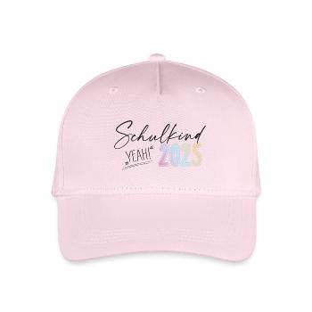 Schulkind 2025 - Yeah! - Kinder Bio Basecap - Hellrosa - Vorne