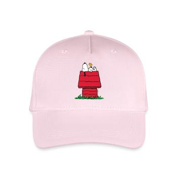 Peanuts Snoopy Woodstock Und Die Hundehütte - Kinder Bio Basecap - Hellrosa - Vorne
