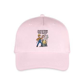 Elektriker Spannung Humor | Lustiger Strom - Kinder Bio Basecap - Hellrosa - Vorne