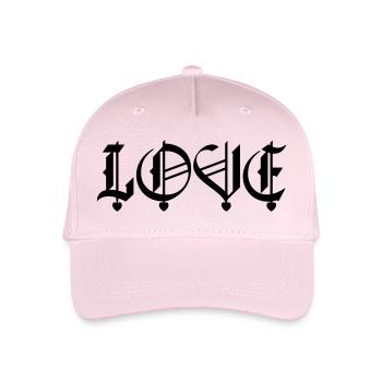 Coeurs d’amour en lettres noires - Casquette de baseball bio Enfant - rose pâle - Devant
