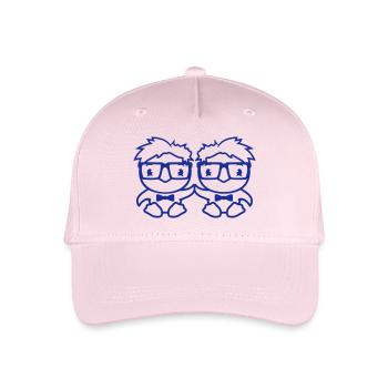 2 Birds Nerd Geek Smart Intelligent Horn-Rimmed Glasses - Organic Kids’ Baseball Cap - light pink - Front