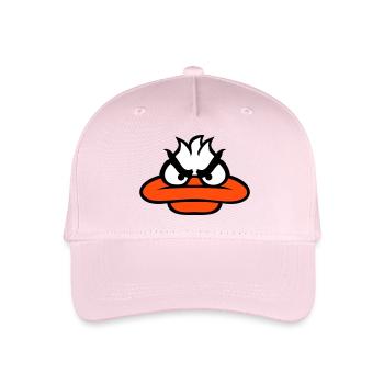 Ente guckt lustig böse wütend gemein sauer Blick - Kinder Bio Basecap - Hellrosa - Vorne