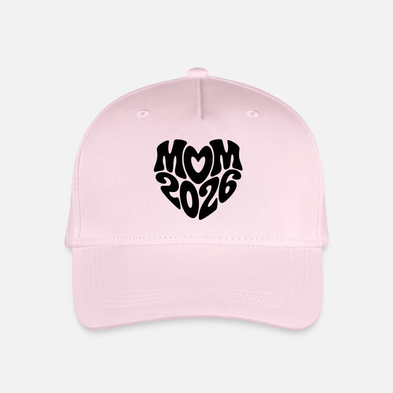 Mom 2026 Herzform Mutter Baby Herz Form Mama 2026 - Kinder Bio Basecap - Hellrosa