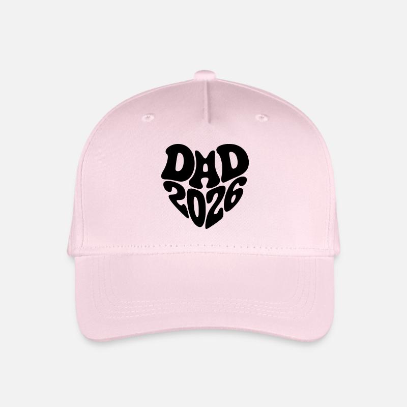 Dad 2026 Herzform Vater Baby Herz Form Papa 2026 - Kinder Bio Basecap - Hellrosa