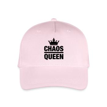 Chaos Queen Chaotin chaotisch Krone Königin Chaot - Kinder Bio Basecap - Hellrosa - Vorne
