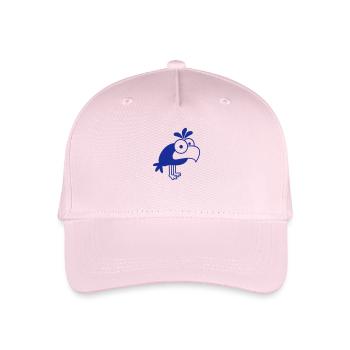 Rabe Comic Vogel steht guckt lustig Cartoon Humor - Kinder Bio Basecap - Hellrosa - Vorne