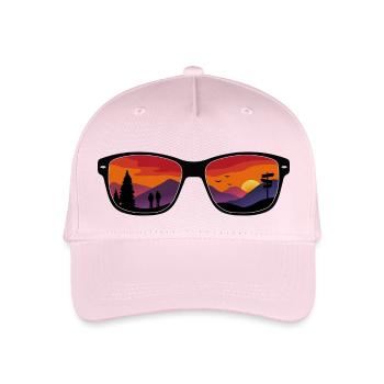 Berge im Sonnenuntergang – Wanderlust - Kinder Bio Basecap - Hellrosa - Vorne