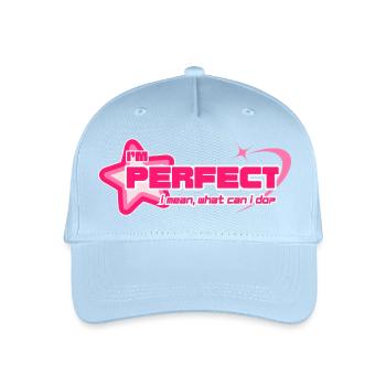 "I'm Perfect" – Y2K Girly Pink Statement - Organic Kids’ Baseball Cap - light blue - Front