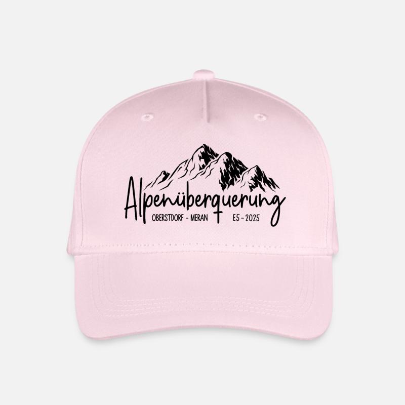 Oberstdorf - Meran / Alpenüberquerung 2025 E5 - Kinder Bio Basecap - Hellrosa