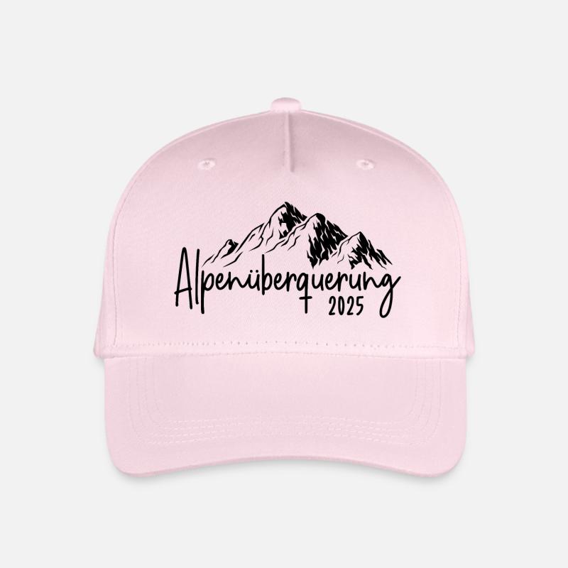Alpenüberquerung 2025 Wandern Alpen Überquerung - Kinder Bio Basecap - Hellrosa