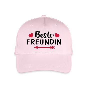 Beste Freundin Freund Freundinnen Partnerin Herz - Kinder Bio Basecap - Hellrosa - Vorne