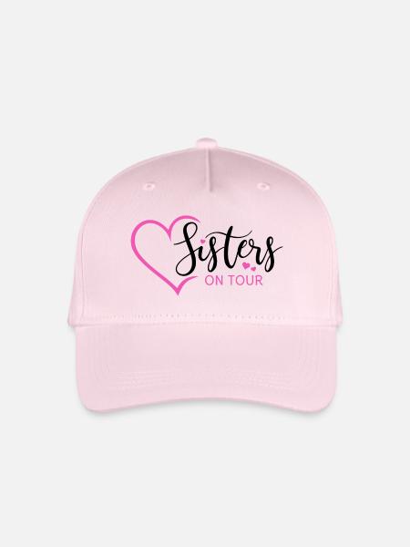 Schwester Schwestern Geschwister Sisters on tour - Kinder Bio Basecap - Hellrosa