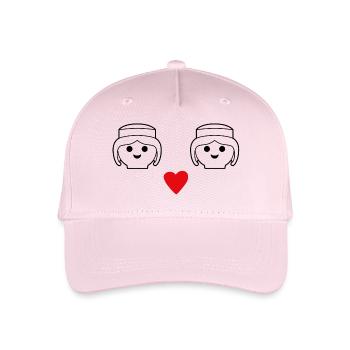 Playmobil Herz-Design Frauen - Kinder Bio Basecap - Hellrosa - Vorne