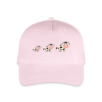 Kuh Kühe Comic Geschenk Bauern Landwirte - Kinder Bio Basecap - Hellrosa - Vorne