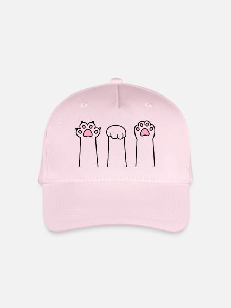 Schere Stein Papier Katze Pfote Spiel Katzenpfoten - Kinder Bio Basecap - Hellrosa