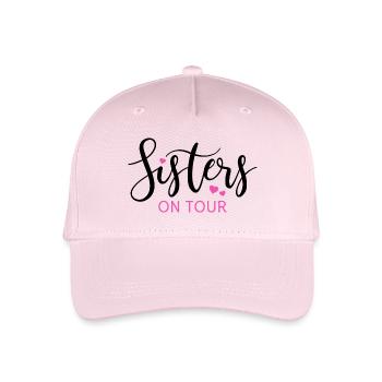 Schwester Schwestern Geschwister Sisters on tour - Kinder Bio Basecap - Hellrosa - Vorne