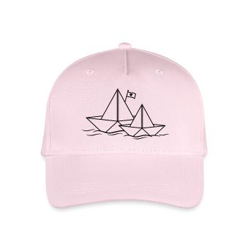 Bateau en papier Coeur en papier Bateau en papier 2 paires de bateaux en papier - Casquette de baseball bio Enfant - rose pâle - Devant
