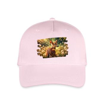 Reh auf goldener Löwenzahnwiese - Kinder Bio Basecap - Hellrosa - Vorne