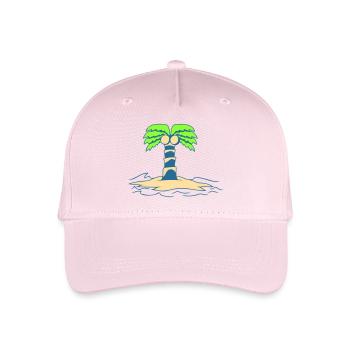 Palm Tree Island Tree Beach Holiday Coconut Sea Cool - Organic Kids’ Baseball Cap - light pink - Front
