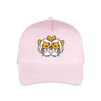 2 Lapins Filles Jolies Filles Femmes Lapin Petit - Casquette de baseball bio Enfant - rose pâle - Devant