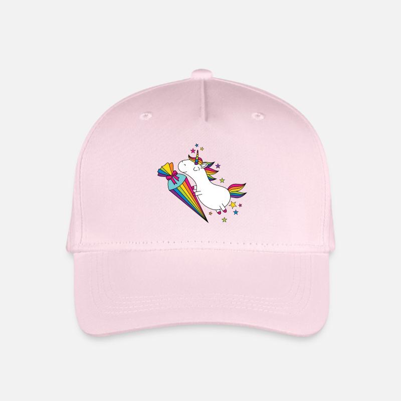 Einhorn Einschulung Schulkind Schule Zuckertüte - Kinder Bio Basecap - Hellrosa