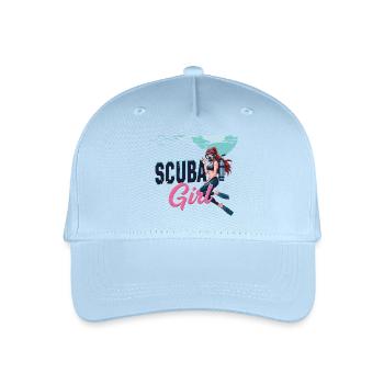 Scuba Girl Taucherin Design - Kinder Bio Basecap - Hellblau - Vorne