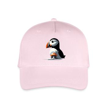 Puffin and toadstool - Organic Kids’ Baseball Cap - light pink - Front