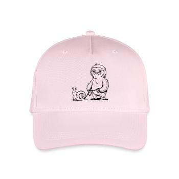 Sloth and Snail - Going for a Walk - Organic Kids’ Baseball Cap - light pink - Front