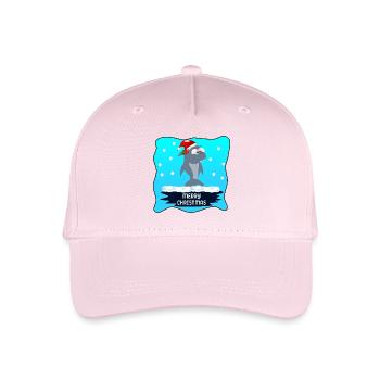 MERRY CHRISTMAS WISHES SHARK - Organic Kids’ Baseball Cap - light pink - Front