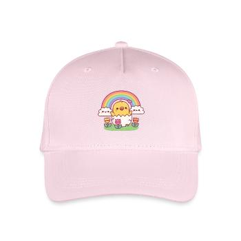 Süßes Küken Im Ei Tulpen Wolken Regenbogen Frühling - Kinder Bio Basecap - Hellrosa - Vorne