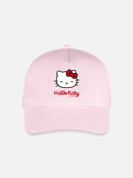 Hello Kitty Smiling With Hello Kitty Lettering - Organic Kids’ Baseball Cap - light pink