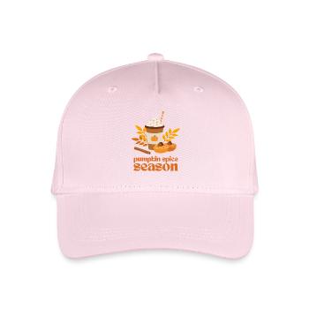 Pumpkin Spice Season mit Kaffee, Kuchen, Blättern - Kinder Bio Basecap - Hellrosa - Vorne