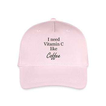 I need Vitamin C like Coffee Geschenk - Kinder Bio Basecap - Hellrosa - Vorne
