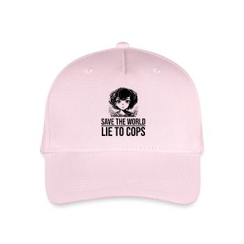 save the world lie to cops - Organic Kids’ Baseball Cap - light pink - Front