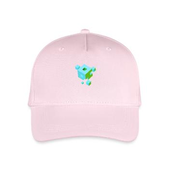 cube pixel 3d nerd game mind craft Rubix Zauber - Organic Kids’ Baseball Cap - light pink - Front