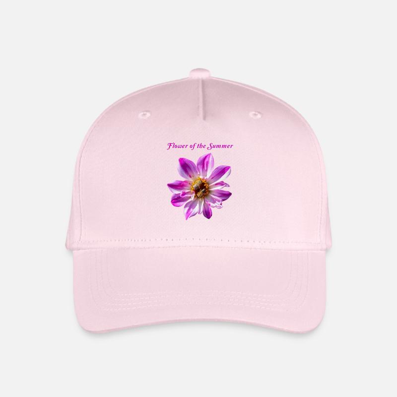 Pink Dahlia imperialis Blume, Biene, Natürlich - Kinder Bio Basecap - Hellrosa
