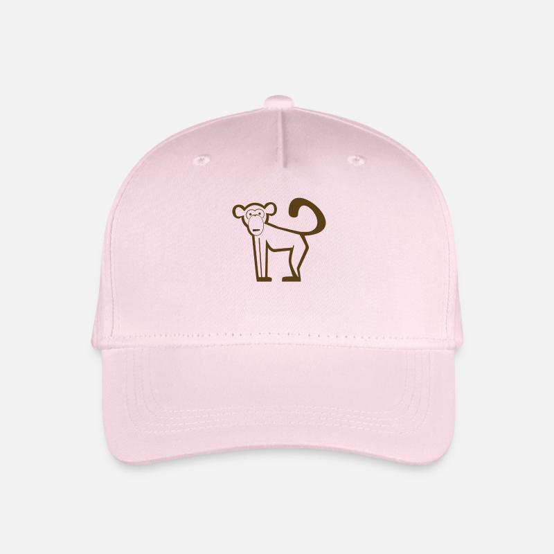 Affe, Primaten, Evolution, Icon, Zoo, Zirkus - Kinder Bio Basecap - Hellrosa