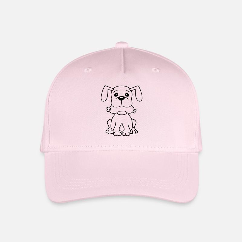 Hund Wurst Maul Hunger Essen Frisst Würstchen Süß - Kinder Bio Basecap - Hellrosa