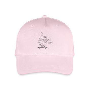 Go Skate Girl – Surfskate Design für Damen (Schwarz) - Kinder Bio Basecap - Hellrosa - Vorne