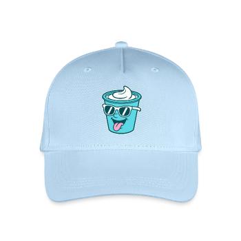 Crème Yaourt Crème Glace - Mug avec lunettes de soleil - Casquette de baseball bio Enfant - bleu clair - Devant
