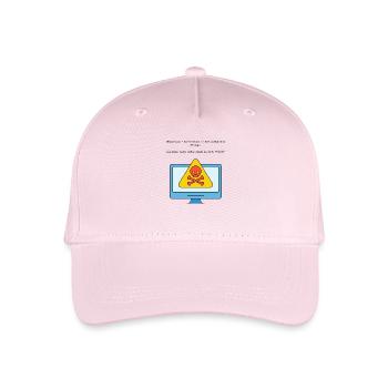 Blue Screen Humor Skull Warning - Organic Kids’ Baseball Cap - light pink - Front