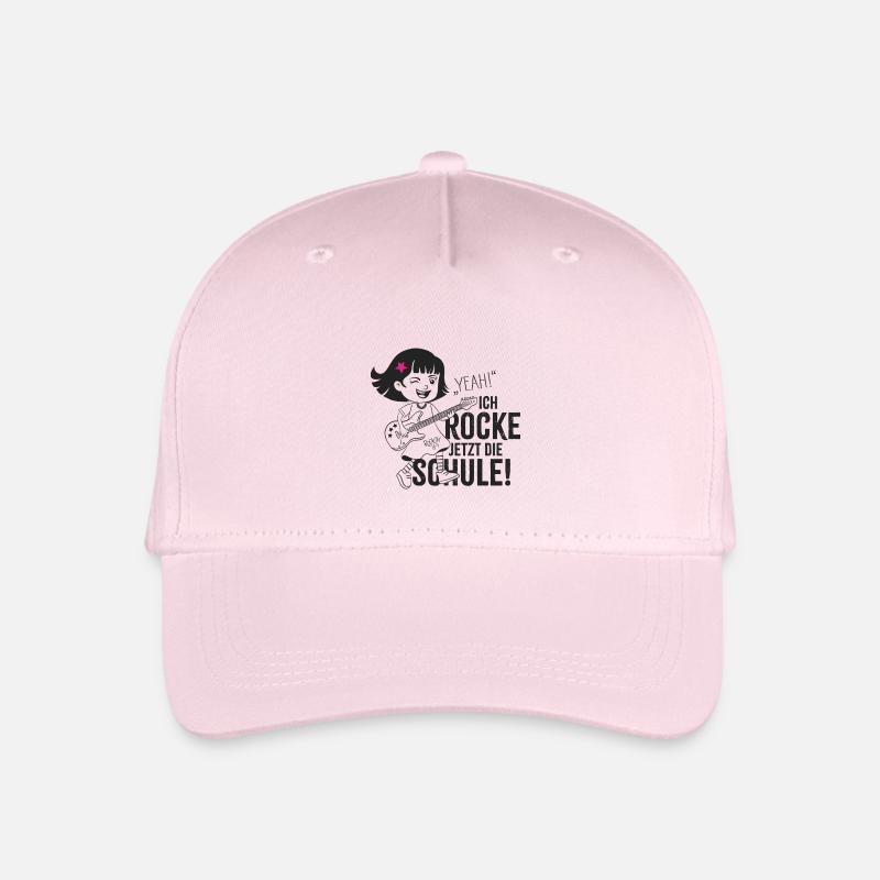 Yeah! Ich rocke jetzt die Schule - Kinder Bio Basecap - Hellrosa