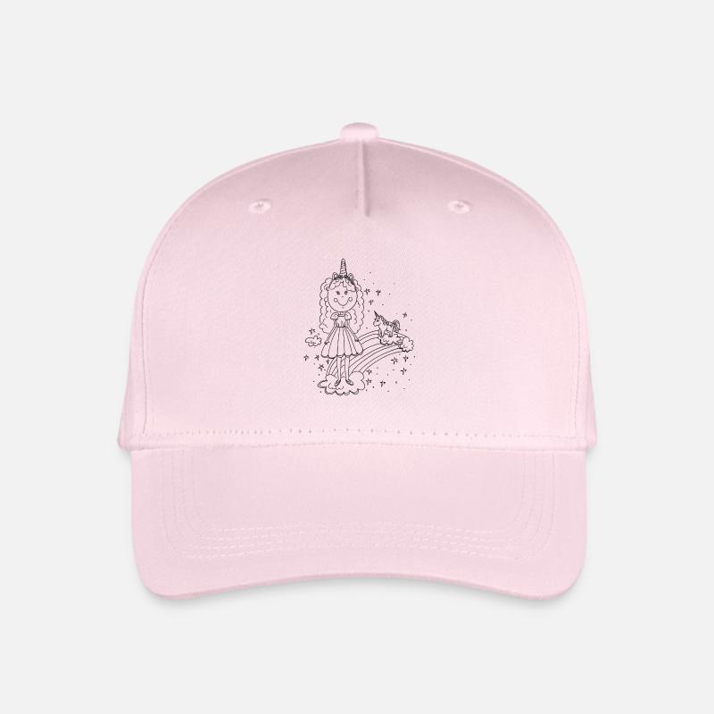Princess on the rainbow - Organic Kids’ Baseball Cap - light pink