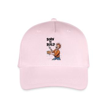 Building is passion: Born To Build bricklayers - Organic Kids’ Baseball Cap - light pink - Front